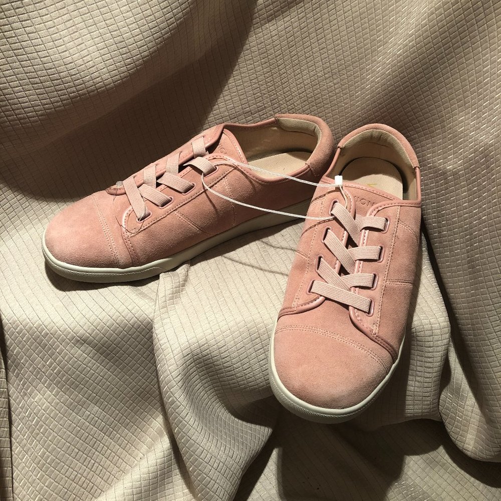 vionic  Suede Sneaker Slippers Salmon Pink, 8.5